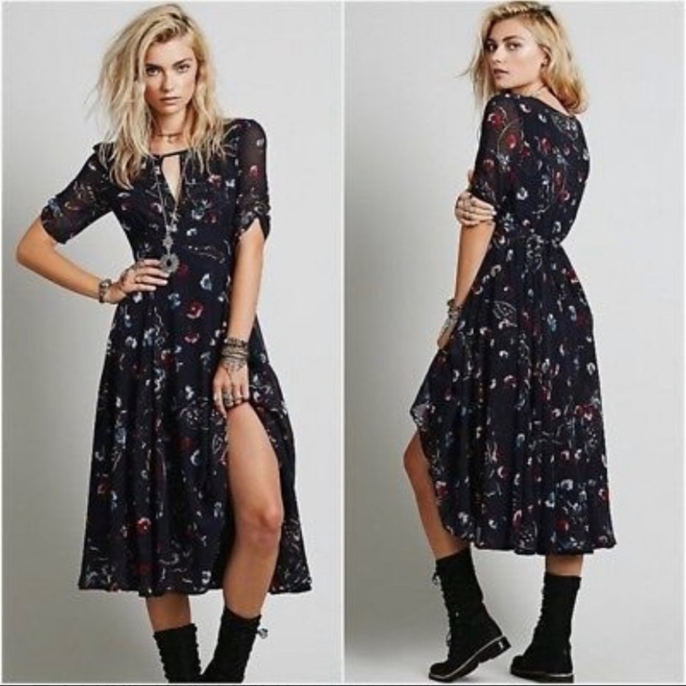 Free People Bonnie Floral Butterfly Dress, NWT